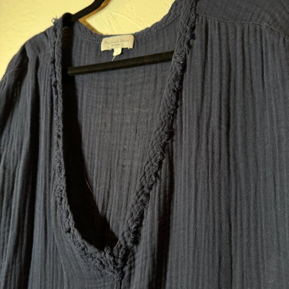 Michael Stars Navy Gauze Deep V-Neck Midi Dress – Women’s S - Picture 3 of 7
